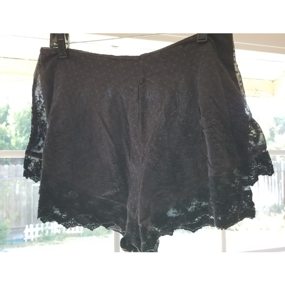 Black lace shorts